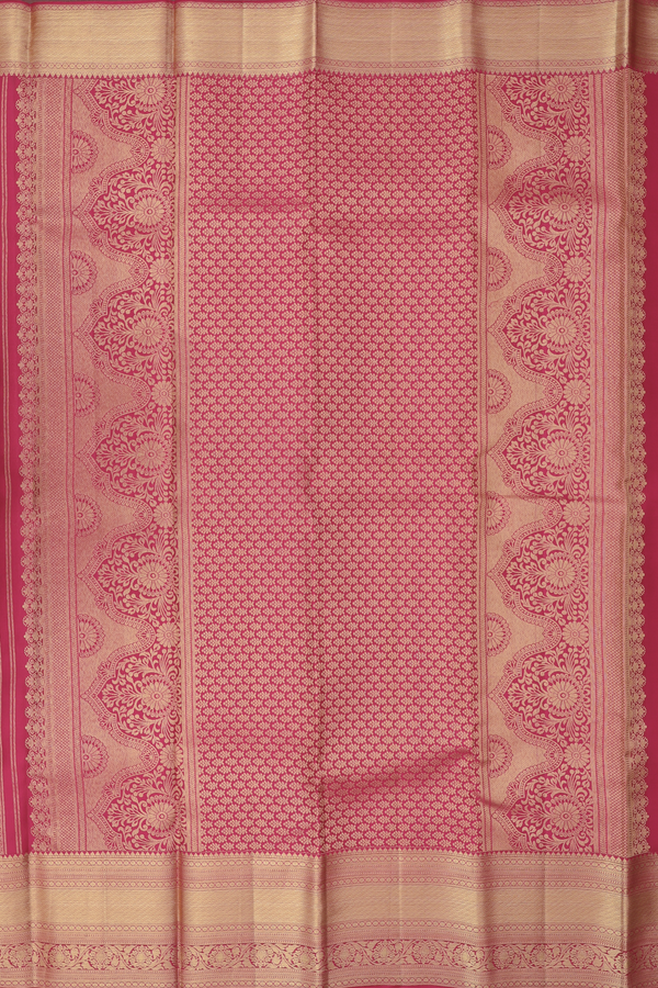 Kanchipuram Silk Saree In Dark Pink With Brocade Design