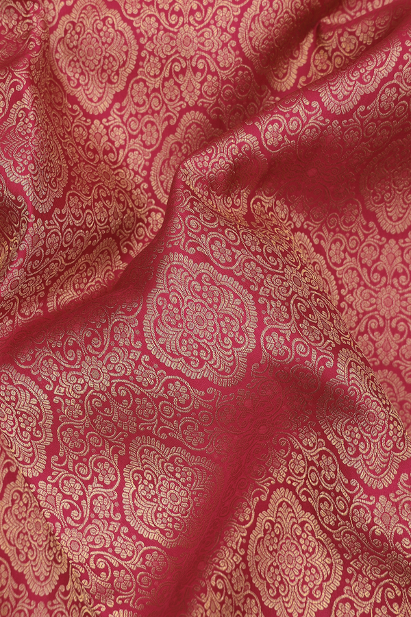 Kanchipuram Silk Saree In Dark Pink With Brocade Design