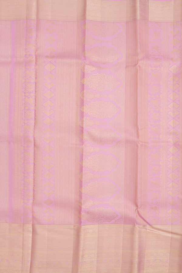 Kanchipuram Silk Saree In Light Pink With Brocade Design