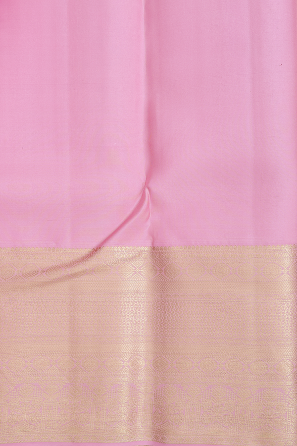 Kanchipuram Silk Saree In Light Pink With Brocade Design