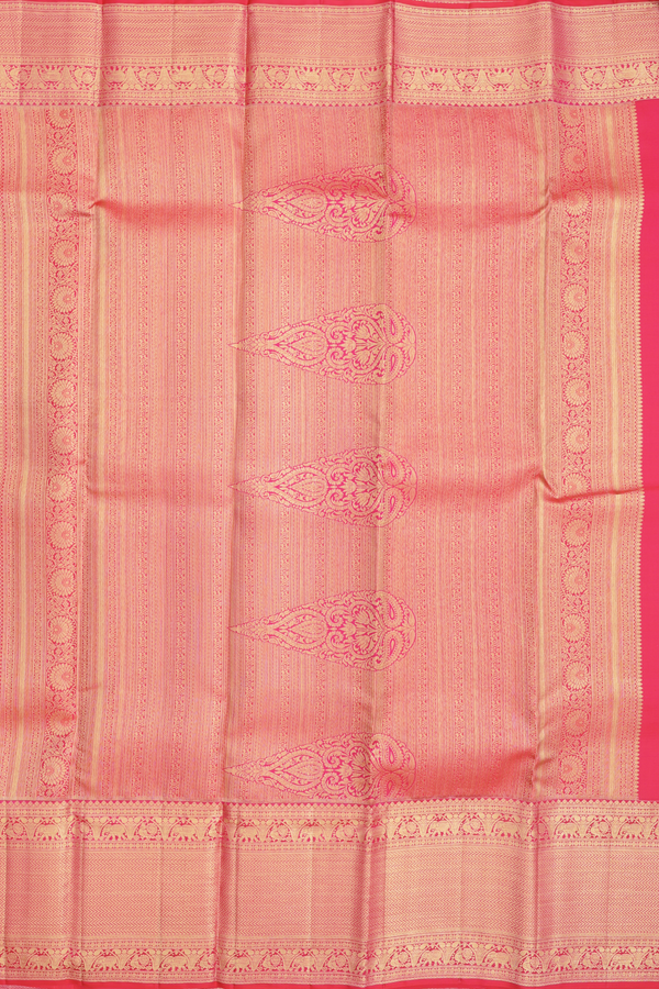 Kanchipuram Silk Saree In White With Brocade Design