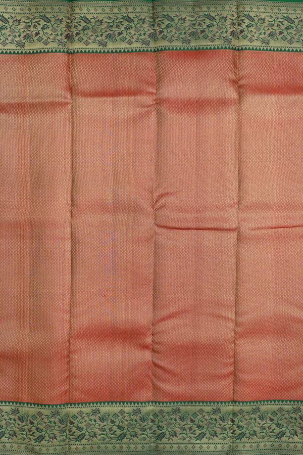 Kanchipuram Silk Saree In Red With Brocade Design