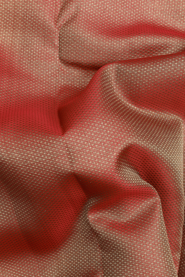 Kanchipuram Silk Saree In Red With Brocade Design