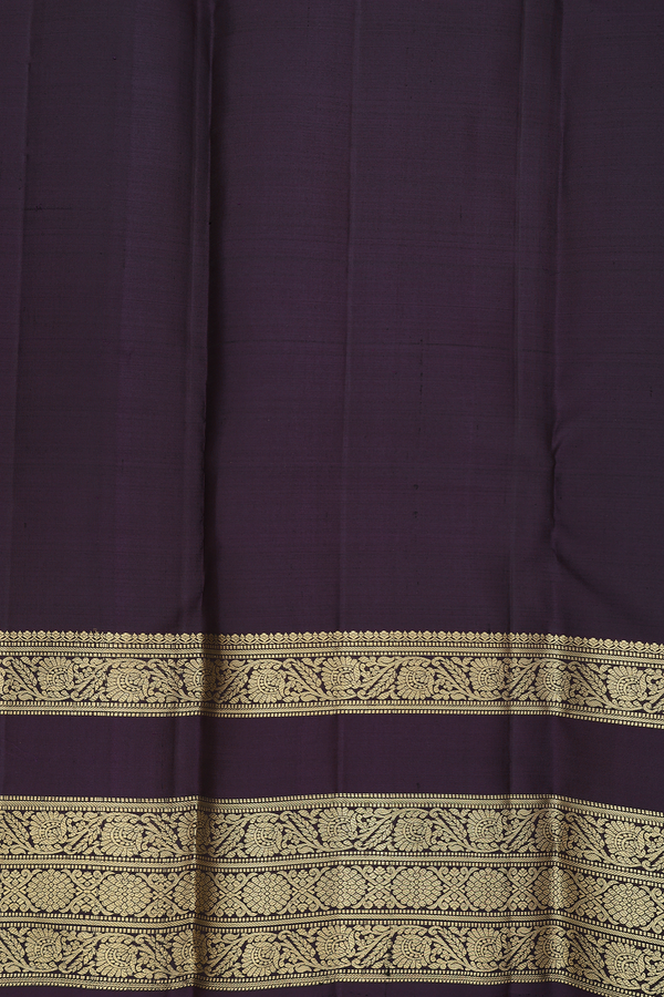 Kanchipuram Silk Saree In Red Along Checks With Buttas