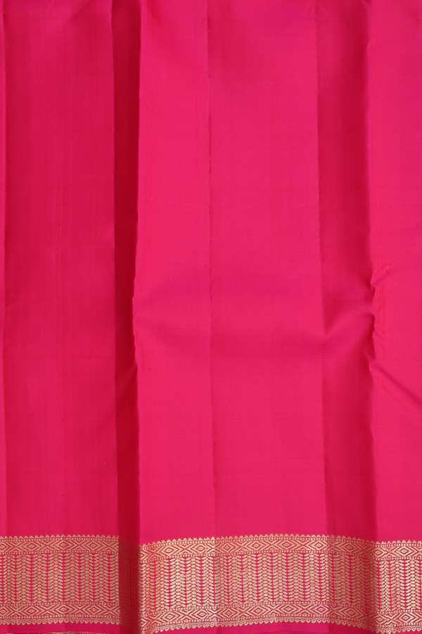 Kanchipuram Silk Saree In Rani Pink With Checks Design