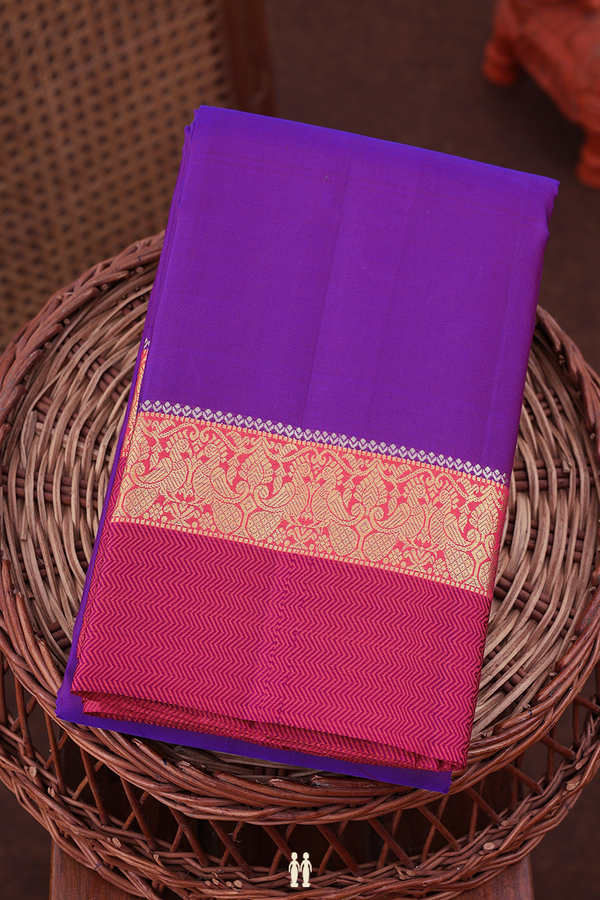 Kanchipuram Silk Saree In Dual Tone With Contrast Border