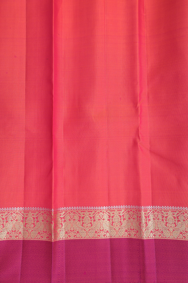 Kanchipuram Silk Saree In Dual Tone With Contrast Border