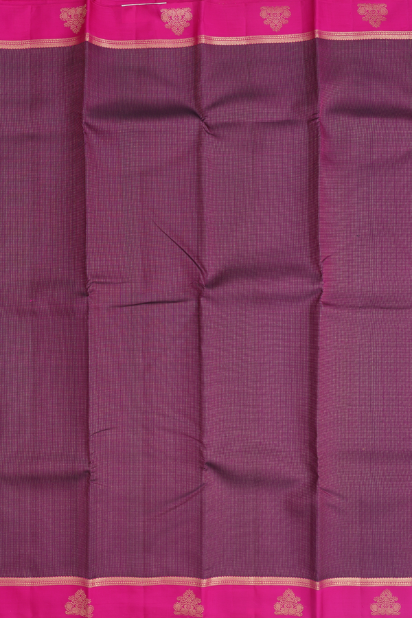 Kanchipuram Silk Saree In Plum Purple With Stripes Design