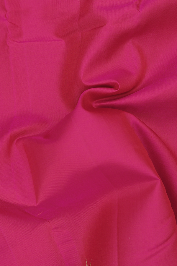 Kanchipuram Silk Saree In Dark Pink With Temple Border