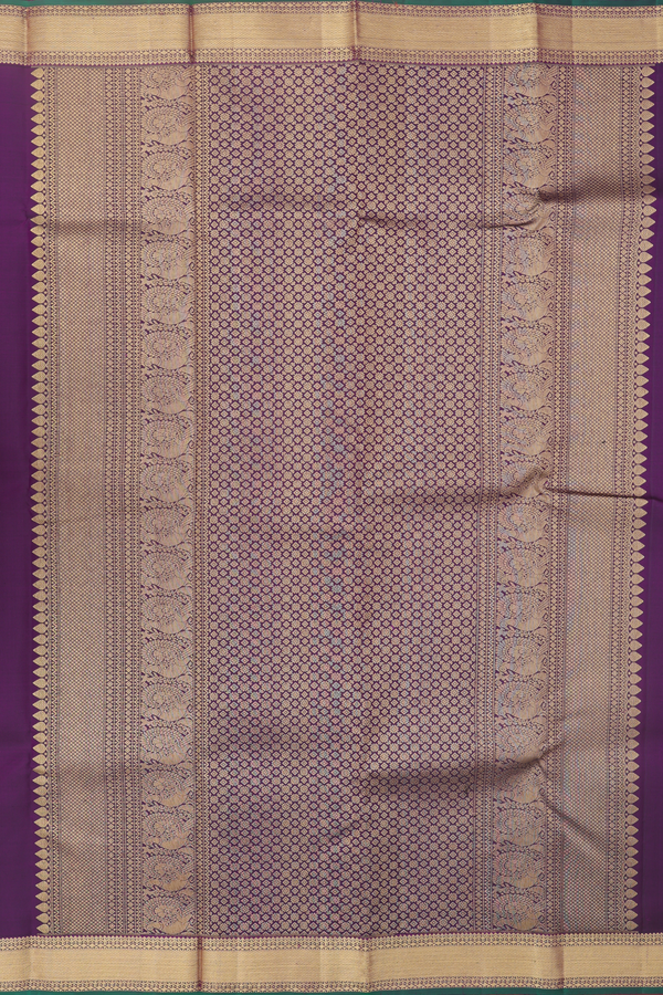 Kanchipuram Silk Saree In Purple With Jacquard Pattern