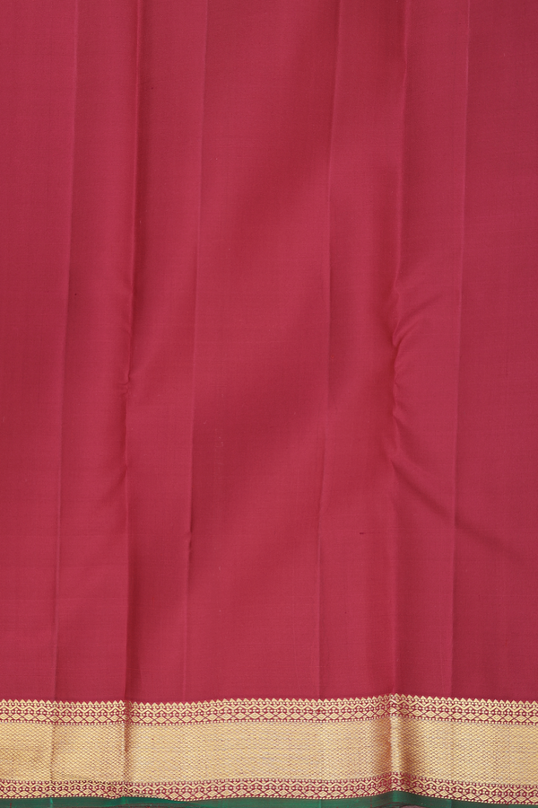 Kanchipuram Silk Saree In Crimson Red With Jacquard Pattern
