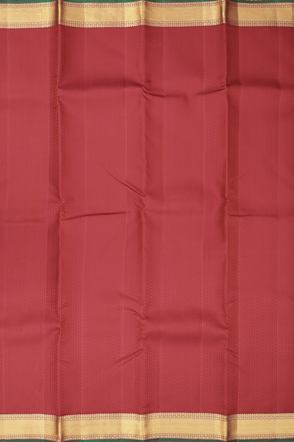 Kanchipuram Silk Saree In Crimson Red With Jacquard Pattern