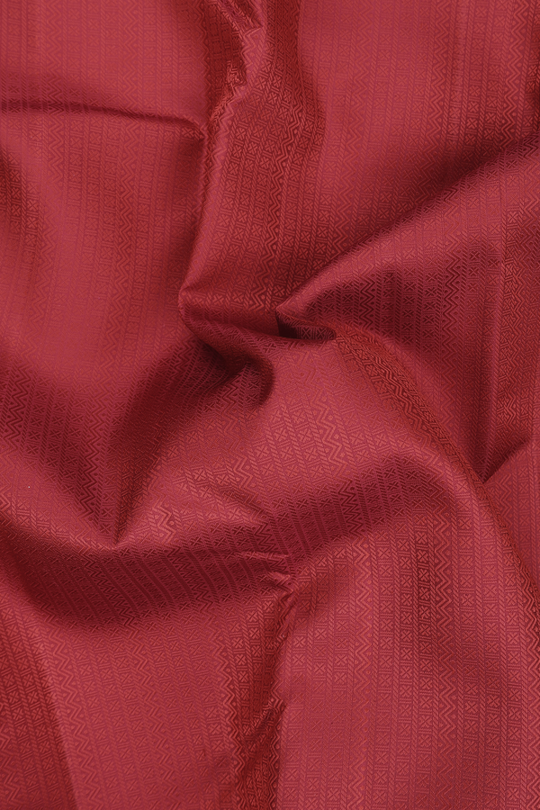 Kanchipuram Silk Saree In Crimson Red With Jacquard Pattern