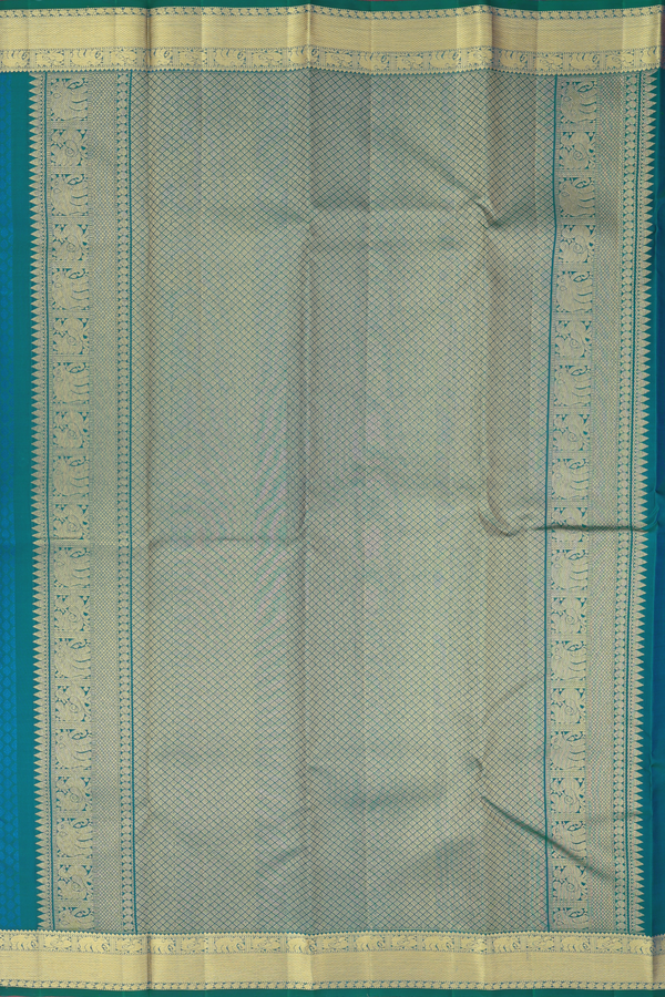 Kanchipuram Silk Saree In Green With Jacquard Pattern