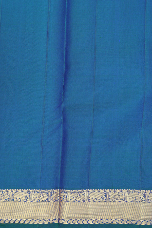 Kanchipuram Silk Saree In Dual Tone With Jacquard Pattern