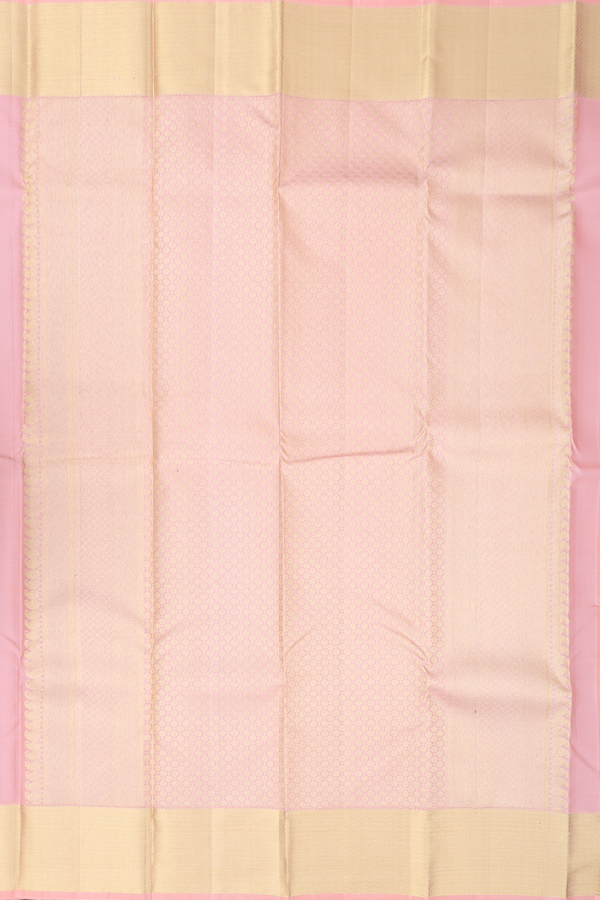 Kanchipuram Silk Saree In Light Pink With Jacquard Pattern