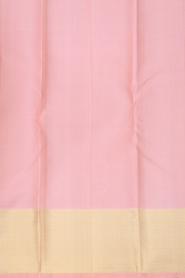 Kanchipuram Silk Saree In Light Pink With Jacquard Pattern