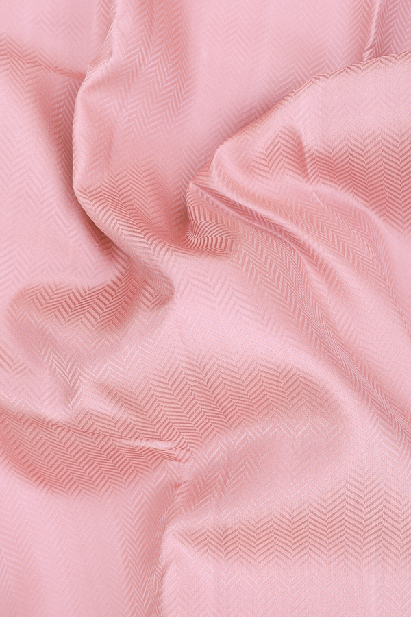 Kanchipuram Silk Saree In Light Pink With Jacquard Pattern