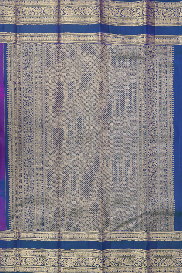 Kanchipuram Silk Saree In Purple With Peacock Buttas