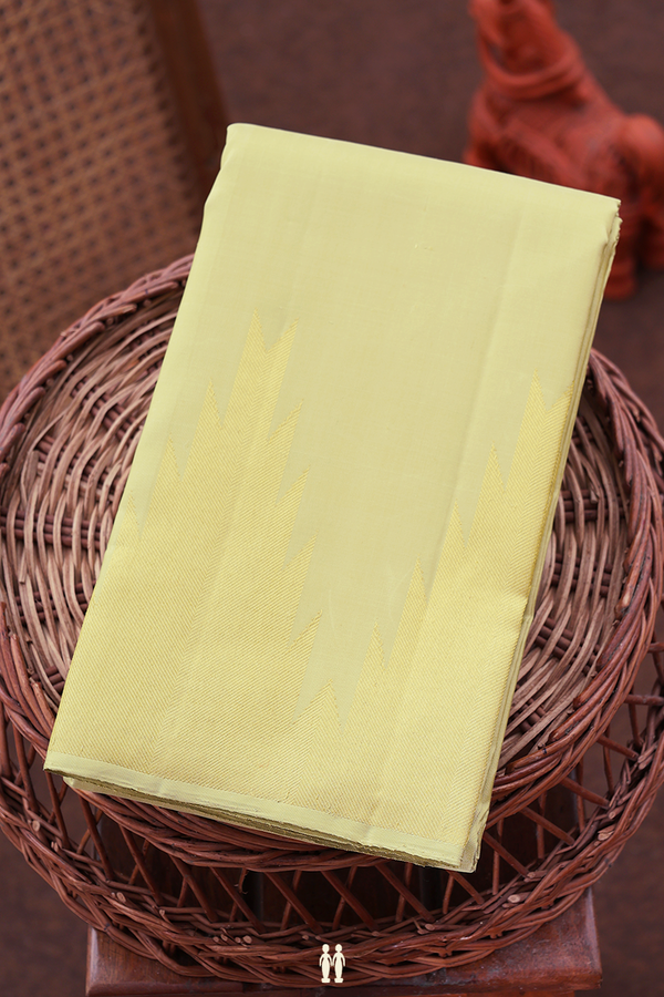 Kanchipuram Silk Saree In Sage Green With Temple Border