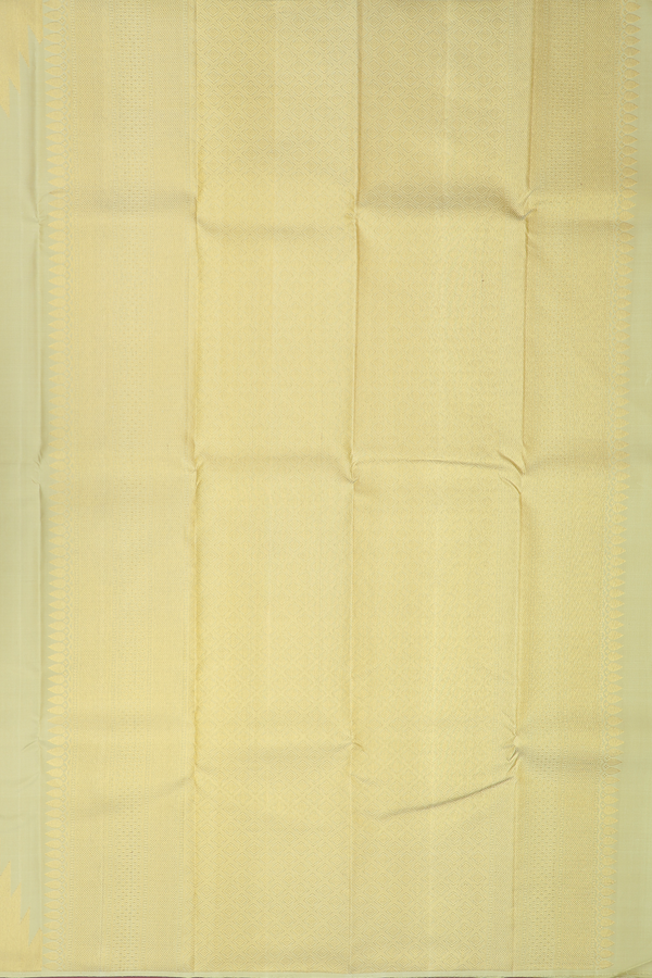 Kanchipuram Silk Saree In Sage Green With Temple Border