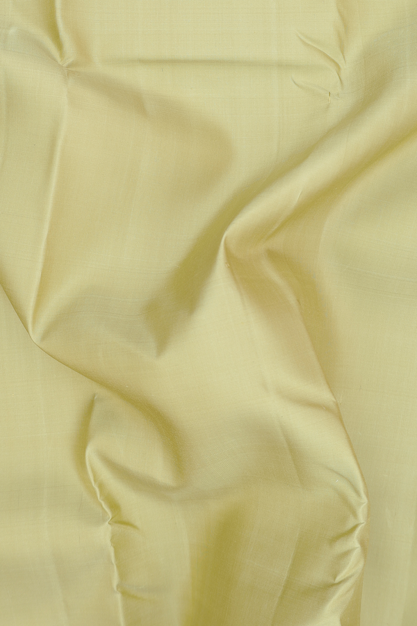 Kanchipuram Silk Saree In Sage Green With Temple Border