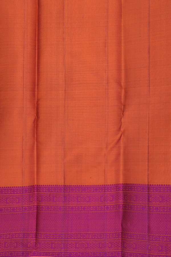 Kanchipuram Silk Saree In Forest Green With Peacock Buttas
