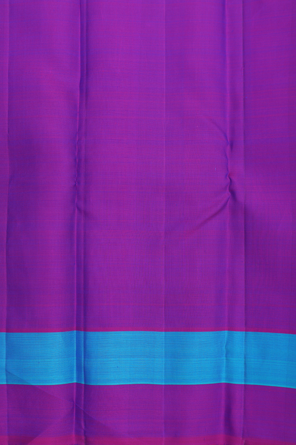 Kanchipuram Silk Saree In Royal Blue With Stripes Design
