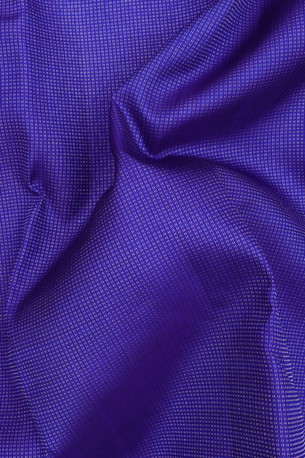 Kanchipuram Silk Saree In Royal Blue With Stripes Design