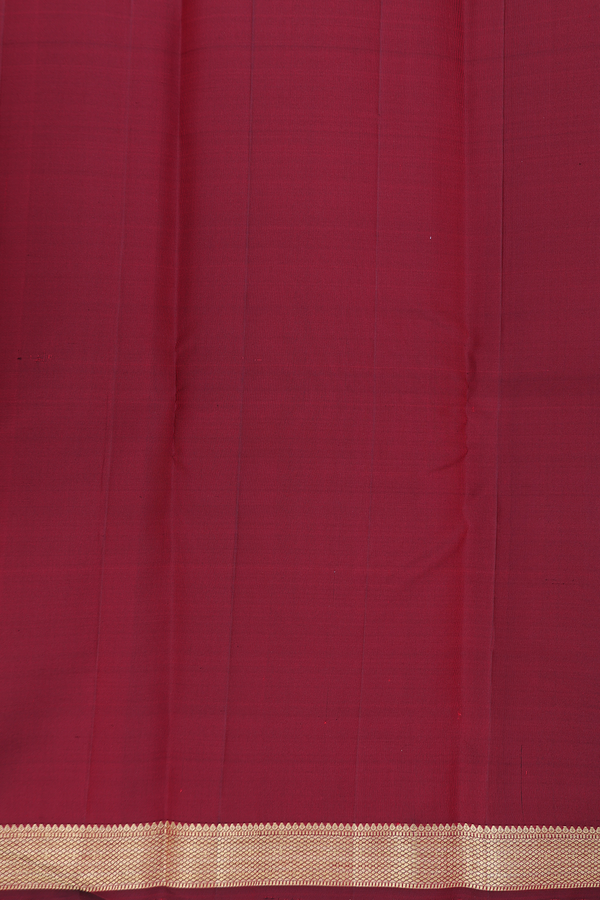 Kanchipuram Silk Saree In Maroon With Peacock Motifs