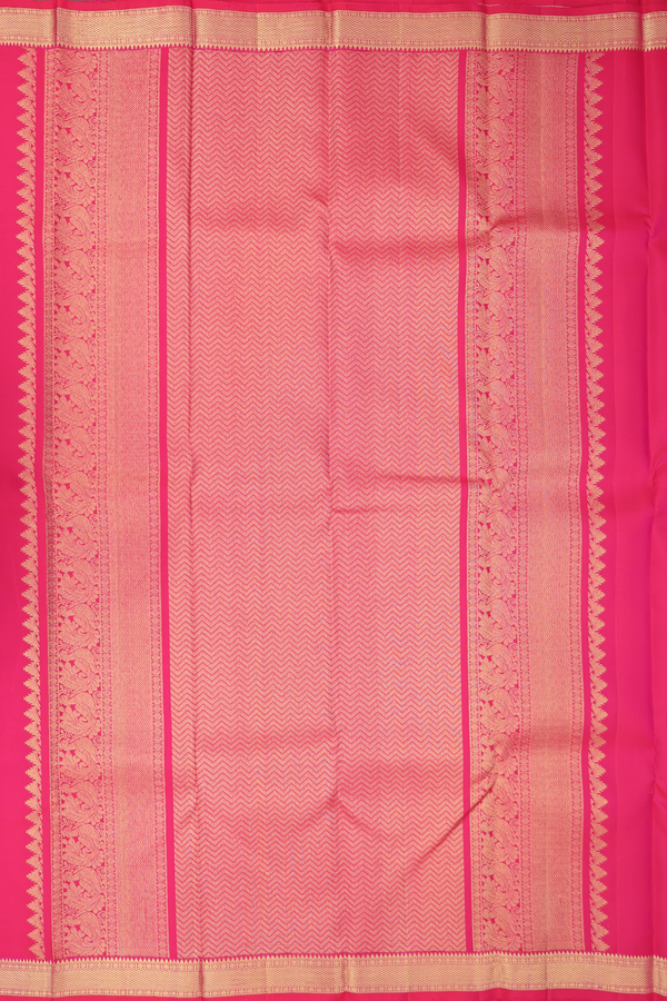 Kanchipuram Silk Saree In Pink With Iruthalai Pakshi Buttas
