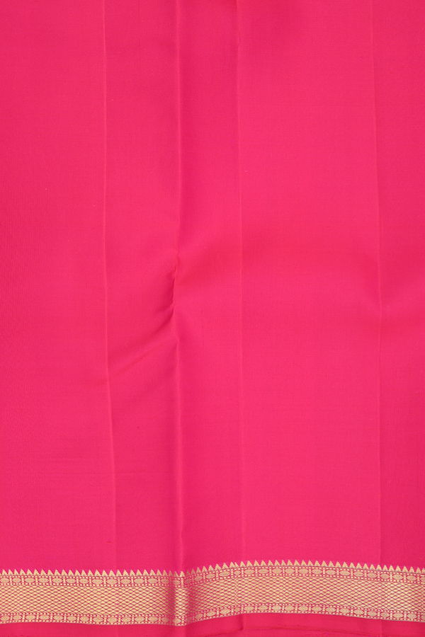 Kanchipuram Silk Saree In Pink With Iruthalai Pakshi Buttas