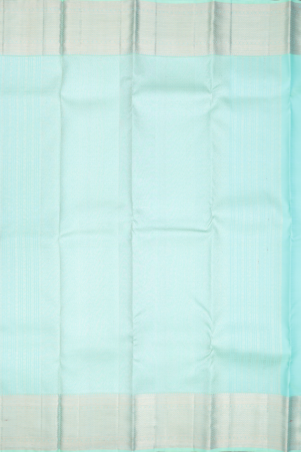 Kanchipuram Silk Saree In Seafoam Green With Brocade Design