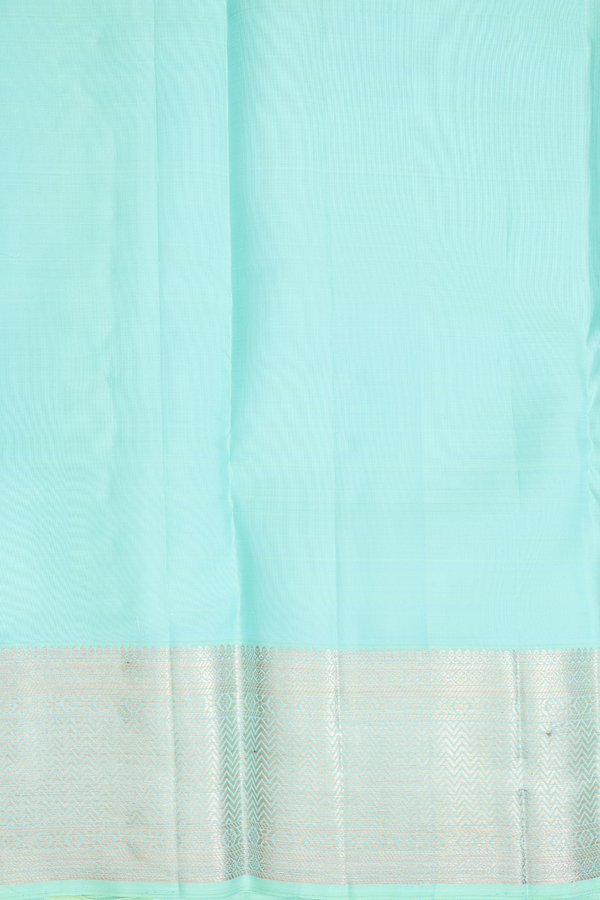 Kanchipuram Silk Saree In Seafoam Green With Brocade Design