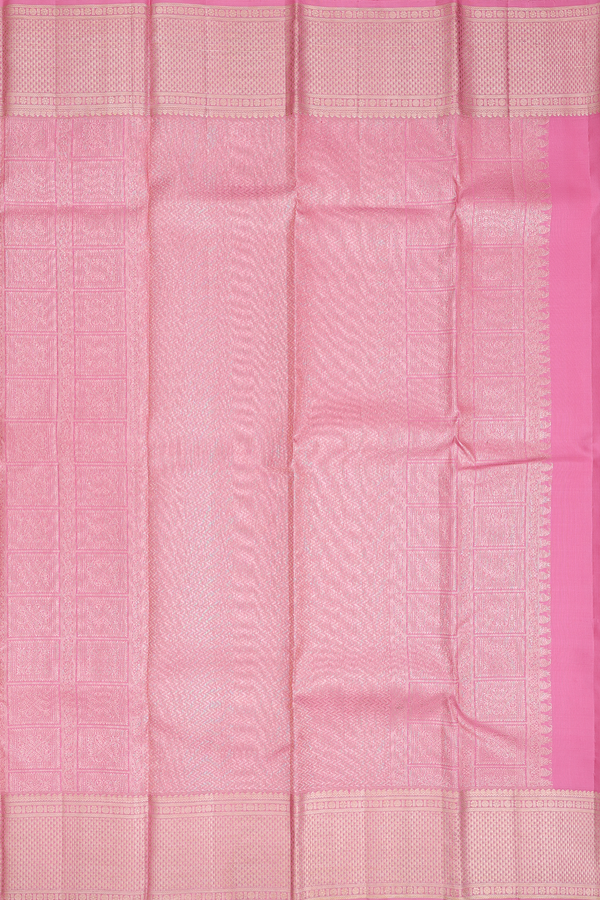 Kanchipuram Silk Saree In Pink With Rudraksh Design