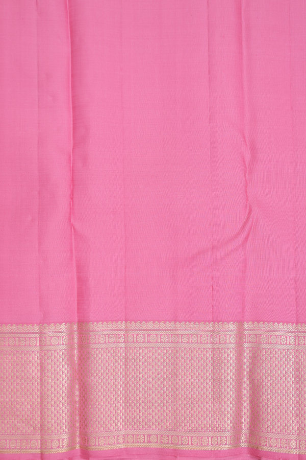 Kanchipuram Silk Saree In Pink With Rudraksh Design