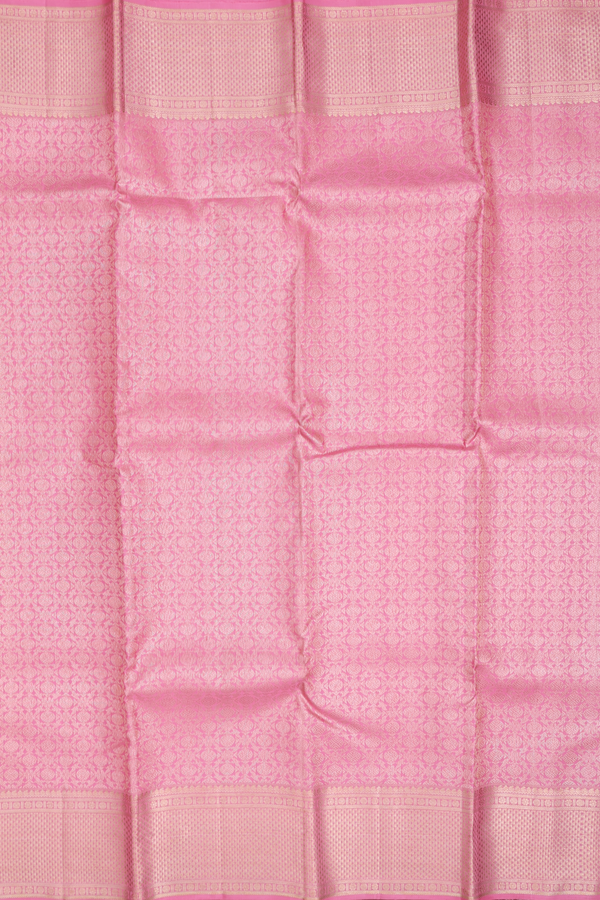 Kanchipuram Silk Saree In Pink With Rudraksh Design