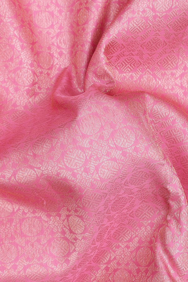 Kanchipuram Silk Saree In Pink With Rudraksh Design