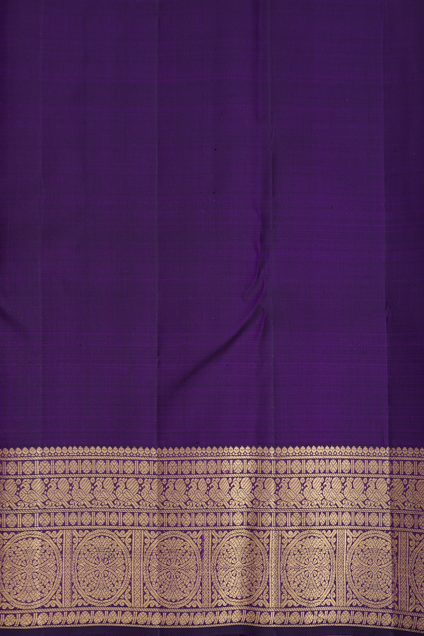 Kanchipuram Silk Saree In Navy Blue With Brocade Design