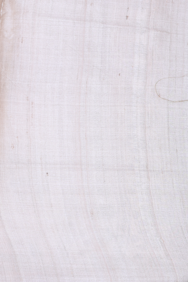 Tussar Silk Saree In Off White With Floral Design