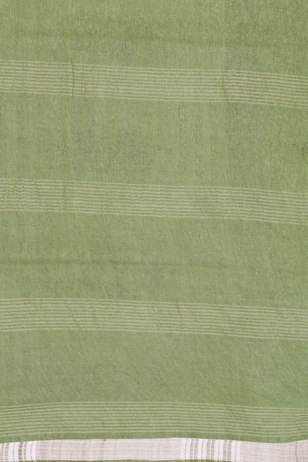 Tussar Silk Saree In Cream Color With Stripes Design