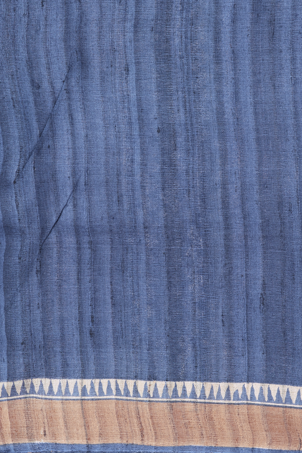 Tussar Silk Saree In Blue With Floral Buttas