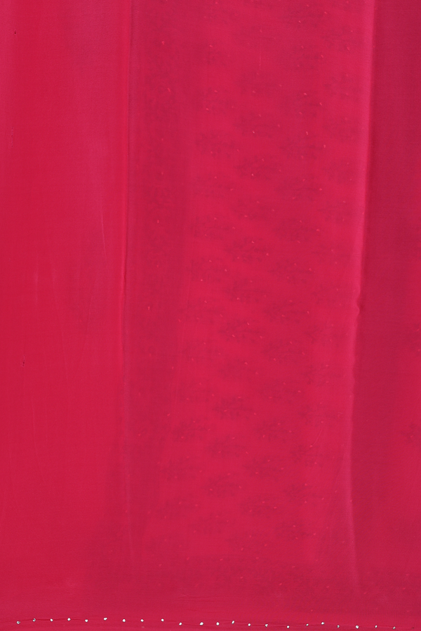 Chiffon Saree In Rose Red With Floral Printed Design