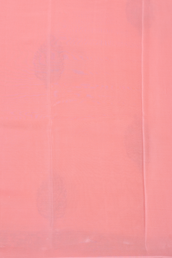 Chiffon Saree In Peach With Floral Printed Design