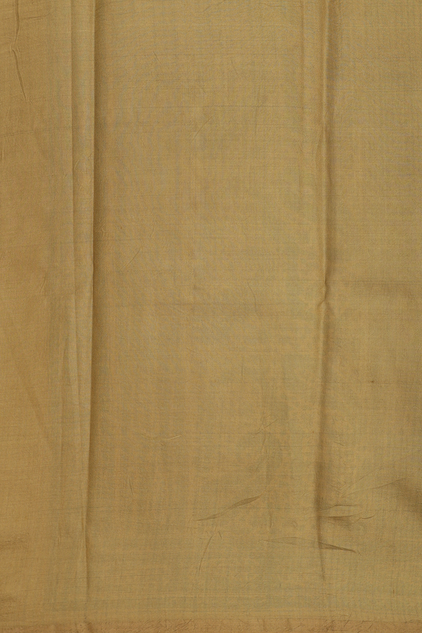 Printed Silk Saree In Yellowish Brown With Paisley Design