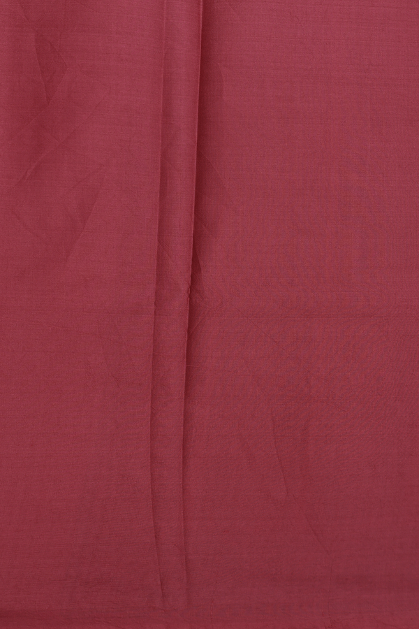 Printed Silk Saree In Red With Floral Motifs