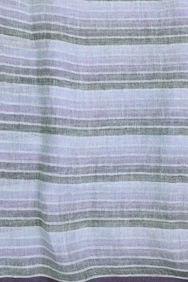 Linen Saree In Shades Of Purple With Stripes Design