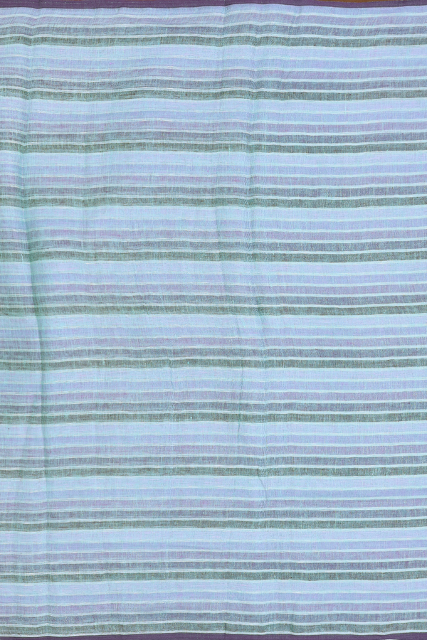 Linen Saree In Shades Of Purple With Stripes Design