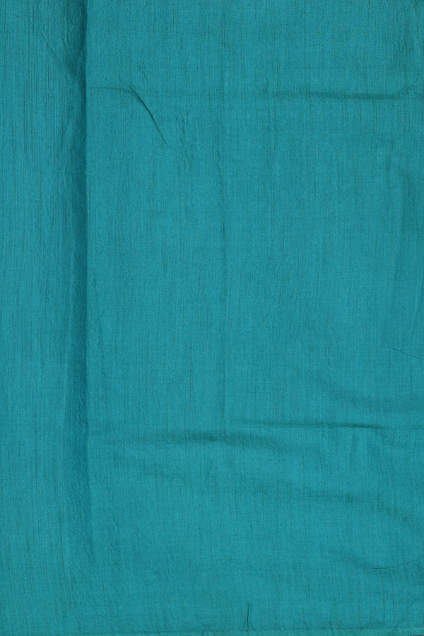 Tussar Silk Saree In Green With Floral Printed Design