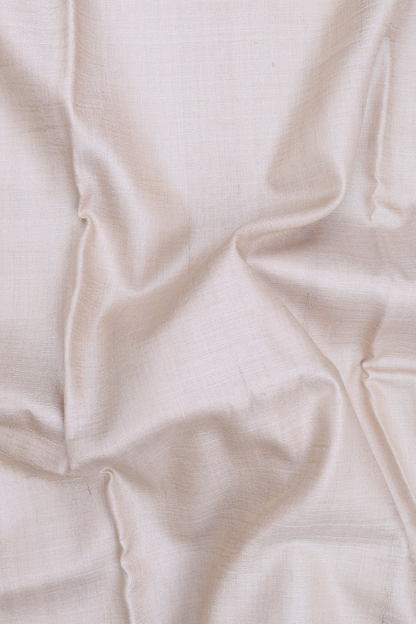 Tussar Silk Saree In Cream Color With Ganga Jamuna Border